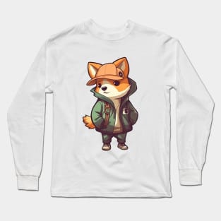 A cute dog wearing street fashion Long Sleeve T-Shirt